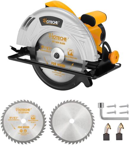Hoteche 3-3/8-Inch Mini Circular Saw 5A Multifunctional Portable Saw with 3pcs Blades for Metal, Wood and Tile Cutting in Saudi Arabia