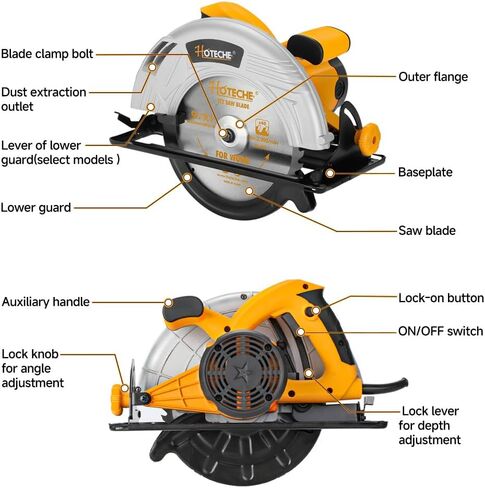 Hoteche 3-3/8-Inch Mini Circular Saw 5A Multifunctional Portable Saw with 3pcs Blades for Metal, Wood and Tile Cutting in Saudi Arabia