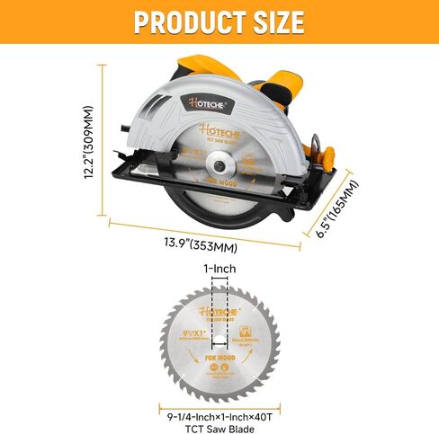 Hoteche 3-3/8-Inch Mini Circular Saw 5A Multifunctional Portable Saw with 3pcs Blades for Metal, Wood and Tile Cutting in Saudi Arabia