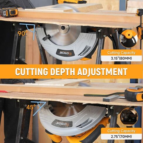 Hoteche 3-3/8-Inch Mini Circular Saw 5A Multifunctional Portable Saw with 3pcs Blades for Metal, Wood and Tile Cutting in Saudi Arabia