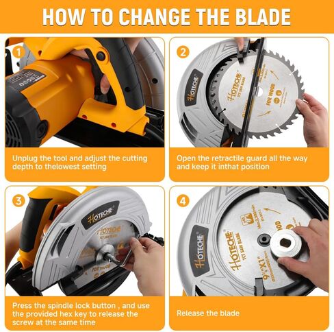 Hoteche 3-3/8-Inch Mini Circular Saw 5A Multifunctional Portable Saw with 3pcs Blades for Metal, Wood and Tile Cutting in Saudi Arabia