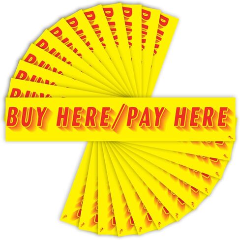 Versa Tags Dealership Stickers 12 Pack of Low Mileage Stickers Car Lot Windshield Slogan Decals RV Truck Auto Dealer Window for Low Mileage Stickers Red On Yellow in Saudi Arabia