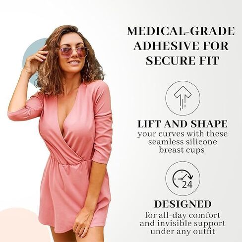 Reusable Silicone Nipple Covers for Women - Adhesive Invisible Pasties - Sticky Breast Petals for Strapless Dress in Saudi Arabia
