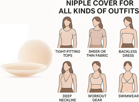 Reusable Silicone Nipple Covers for Women - Adhesive Invisible Pasties - Sticky Breast Petals for Strapless Dress in Saudi Arabia