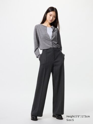 Uniqlo Brushed Jersey Wide Pants | Tall in Kuwait