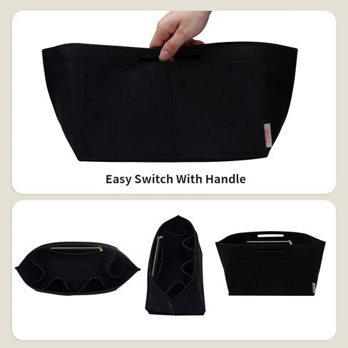 ZTUJO Purse Organizer Insert For Longchamp Le Pliage, Premium Felt Longchamp Purse Organizer Insert Small Medium Large, Tote Organizer Insert (Navy Blue, Large For Top Handle M And Shoulder Bag L) in Kuwait