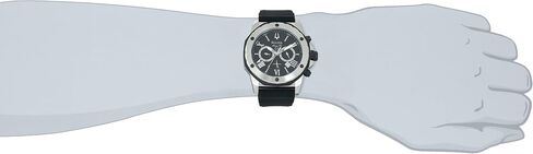 سلسلة النجوم البحرية في بولوفا A Stainsal Steel 6 Hand Chronograph Watch ، Strap Black Silicone Strap: 98B127 in Saudi Arabia