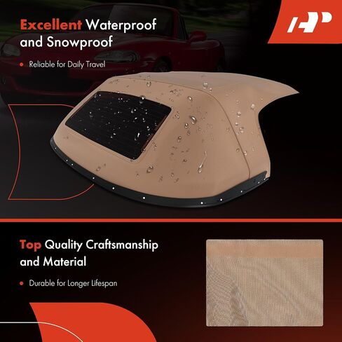 A-Premium Tan Tan Top Top Soft Top متوافق مع Mazda Miata 1990-1997 ، Miata 1999-2005 ، نافذة قابلة للتحويل ، زجاجية قابلة للتحويل in Saudi Arabia