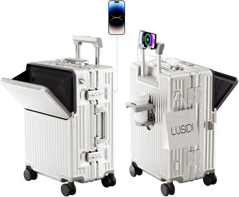 Zipperless Luggage, 22x14x9 Aviation Certified, Polycarbonate Aluminum Hardshell, Expandable Carry-On Luggage with Spinner Wheels, Hardshell Luggage, 20 Inch Cabin in Saudi Arabia