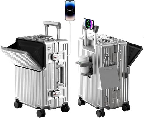 Zipperless Luggage, 22x14x9 Aviation Certified, Polycarbonate Aluminum Hardshell, Expandable Carry-On Luggage with Spinner Wheels, Hardshell Luggage, 20 Inch Cabin in Saudi Arabia