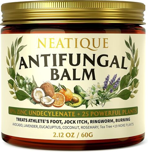 Antifungal Balm, 10% Zinc Undecylenate 25-in-1 Plant-Powered Treatment for Athlete's Foot, Jock Itch, Ringworm & Itchy Skin, Extra Strength for Men/Women, 2.12 OZ in Saudi Arabia
