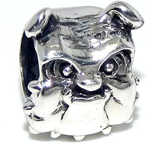 925 Sterling Silver "Bulldog Face" Charm Bead in Saudi Arabia