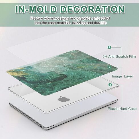 B BELK Compatible with MacBook Air 13 inch Case 2024 2023 2022 M3 M2 A3113 A2681 Liquid Retina Display, Plastic Hard Shell Case for MacBook Air 13.6 inch+Keyboard Cover+Screen Protector, Pink Marble in Kuwait