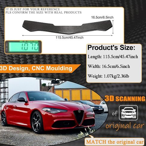 MCARCAR KIT Carbon Fiber Front Bumper Lip Fits for Alfa Romeo Giulia Sport Sedan 2016-2021Chin Spoiler Splitter Protector Air Dam Chin Diffuser Factory Outlet in Saudi Arabia