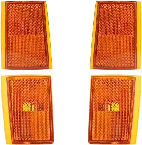 Brock Replacement 4 Pc Side Signal Marker Reflectors Compatible with Chevrolet 1988-1993 C/K Pickup 1992-1993 Suburban Blazer in Saudi Arabia
