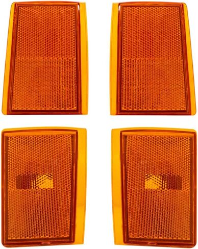 Brock Replacement 4 Pc Side Signal Marker Reflectors Compatible with Chevrolet 1988-1993 C/K Pickup 1992-1993 Suburban Blazer in Saudi Arabia