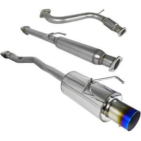 Fitst 94-97 Polished S/S Catback Exhaust Muffler System Burn Tip in Kuwait