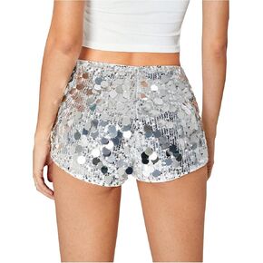 SHENHE Women's Sexy Sequin Shorts Y2k Low Rise Sparkle Micro Shorts Club Rave Outfits in Saudi Arabia