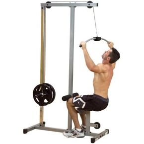 Powerline by Body-Solid (PLM180X) LAT Pull Down Machine - Home Gym with High & Low Pulleys, Heavy Gauge Steel Construction, Includes LAT and Low Row Bars in Saudi Arabia