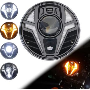 7 بوصة مستديرة تنين العين LED LED HEARLIGT 7 "دراجة نارية أبيض DRL رأس الضوء الإشارات العنبر المتكاملة مع الليزر للدراجات النارية in Kuwait