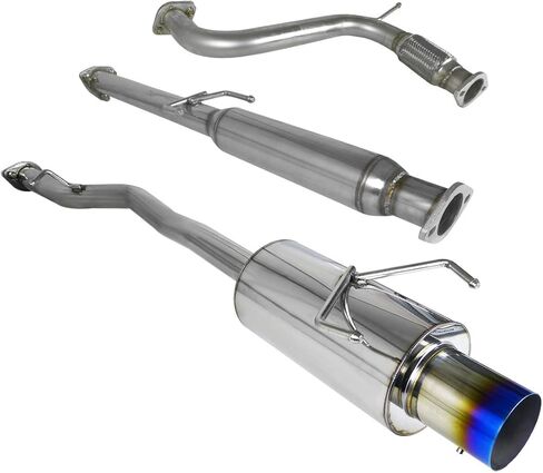 Fitst 94-97 Polished S/S Catback Exhaust Muffler System Burn Tip in Kuwait