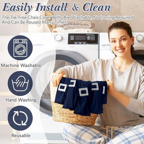 CHENGU 50 Pcs Spandex Chair Sashes with Square Buckle Slider Stretch Chair Cover Band Universal Elastic Chair Ties Chair Straps Bows for Wedding Banquet Event Party Decoration(Lake Blue) in Kuwait