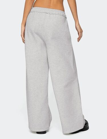 HeSaYep Womens Fleece Lined Sweatpants Wide Leg Baggy Thermal Lounge Pants Raw Hem Elastic Waist Oversized Sweat Pants in Saudi Arabia