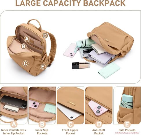 Foldable Convertible Tote Backpack Lightweight Versatile Nylon Daypack for Women Work Leisure Travel,Berry Pink in Saudi Arabia