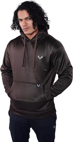 Men's Fleece Pullover Hoodie – Water-Resistant, Windbreaker, Quick-Dry, Warm, Kangaroo Pocket, Designer Hood in Kuwait