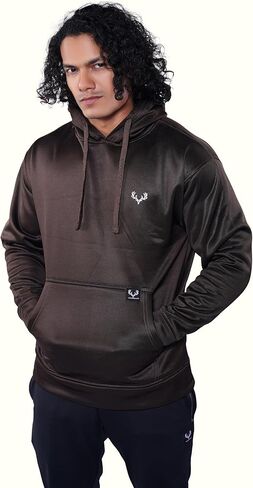 Men's Fleece Pullover Hoodie – Water-Resistant, Windbreaker, Quick-Dry, Warm, Kangaroo Pocket, Designer Hood in Kuwait