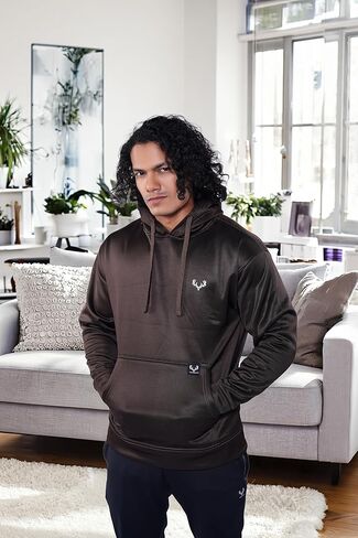 Men's Fleece Pullover Hoodie – Water-Resistant, Windbreaker, Quick-Dry, Warm, Kangaroo Pocket, Designer Hood in Kuwait