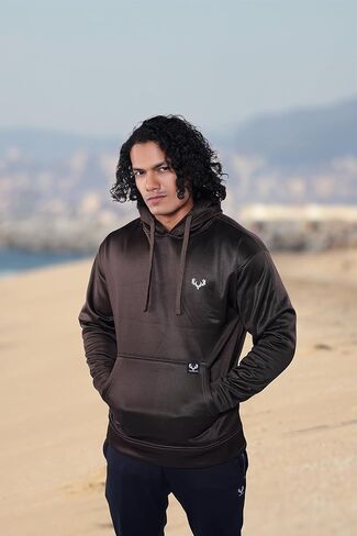Men's Fleece Pullover Hoodie – Water-Resistant, Windbreaker, Quick-Dry, Warm, Kangaroo Pocket, Designer Hood in Kuwait