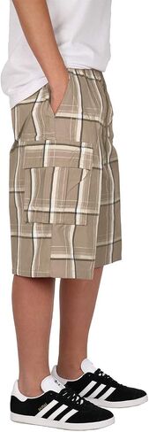 Mersenne Men's Men's Roamed Fit Plaid Cargo Shorts in Kuwait