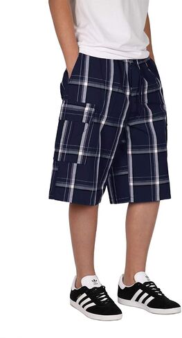 Mersenne Men's Men's Roamed Fit Plaid Cargo Shorts in Kuwait