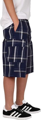 Mersenne Men's Men's Roamed Fit Plaid Cargo Shorts in Kuwait