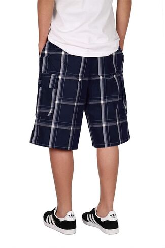 Mersenne Men's Men's Roamed Fit Plaid Cargo Shorts in Kuwait