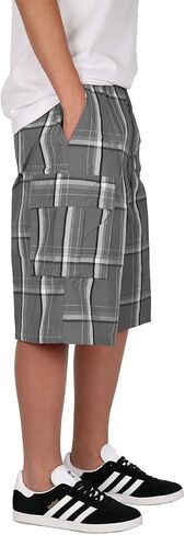 Mersenne Men's Men's Roamed Fit Plaid Cargo Shorts in Kuwait
