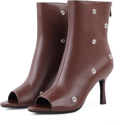 Fancyqueen Open Toe Exle Boots ، Black Stiletto High High Cheels Slouchy Summer Boots Over Slouch Shark Peep Beep for Office Party ، Snap-Off ، Toe Tee in Kuwait