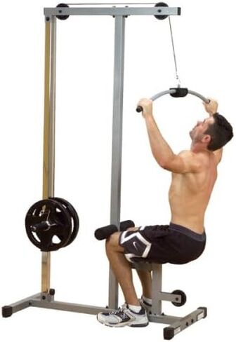 Powerline by Body-Solid (PLM180X) LAT Pull Down Machine - Home Gym with High & Low Pulleys, Heavy Gauge Steel Construction, Includes LAT and Low Row Bars in Saudi Arabia