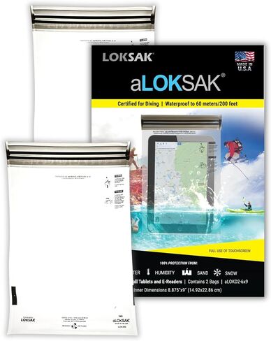 LOKSAK - حقائب جافة مقاومة للماء للهاتف المحمول من aLOKSAK - حقيبة هاتف محكمة الغلق تحت الماء - متوافقة مع شاشة اللمس - معتمدة للغوص - عبوتان - 4 بوصة × 7 بوصة شفافة in Kuwait