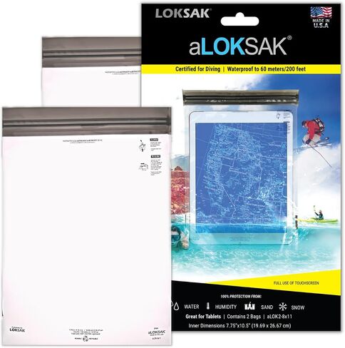 LOKSAK - حقائب جافة مقاومة للماء للهاتف المحمول من aLOKSAK - حقيبة هاتف محكمة الغلق تحت الماء - متوافقة مع شاشة اللمس - معتمدة للغوص - عبوتان - 4 بوصة × 7 بوصة شفافة in Kuwait