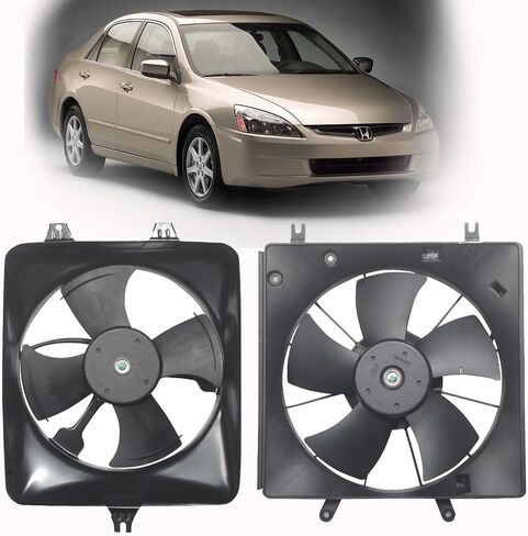مجموعة مروحة تبريد الرادياتير 12V متوافقة مع 2003-2007 Accord 3.0L V6 GAS ، مروحة تلقائية للتبريد السريع ، مجموعة مروحة تبريد المبرد المحرك ، محرك استبدال السيارات in Saudi Arabia