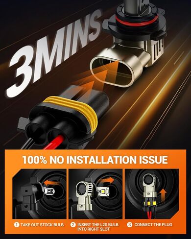 مصباح LED الذي تمت ترقيته H13 ، 900 ٪ Super Bright 9008 Light ، 1: 1 الحجم الصغير لا يوجد محول مطلوب ، 6500 ألف أبيض ، غير قطبي ، 9008 مصابيح الضباب LED ، قابس ولعب ، حزمة 2 in Saudi Arabia