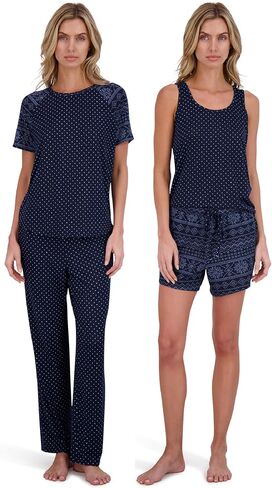 Lucky Brand Ladies' 4-Piece Pajama Set (as1, alpha, x_l, regular, regular, Leopard) in Saudi Arabia