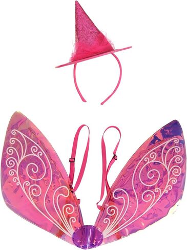 Disney Flora the Fairy Headband & Wings Kit - Glittery Hat with Iridescent Vinyl Wings, Officially Licensed in Saudi Arabia