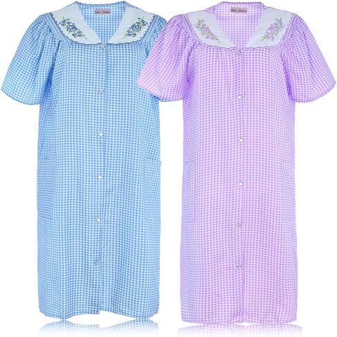 JEFFRICO House Dresses for Women with Pockets - Lightweight Breathable Short Sleeve Housecoat in Kuwait