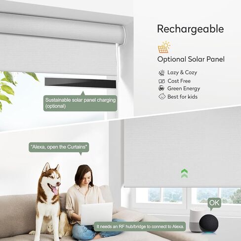 Zshine Window Window Window Thuilds تخصيص العرض (23-95 بوصة) التحكم عن بعد اللاسلكي وقابل لإعادة الشحن الستائر في النوافذ ، المنزل ، المكتب ، الفندق ، النادي ، مطعم (82010 جرام) in Kuwait