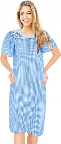 JEFFRICO House Dresses for Women with Pockets - Lightweight Breathable Short Sleeve Housecoat in Kuwait