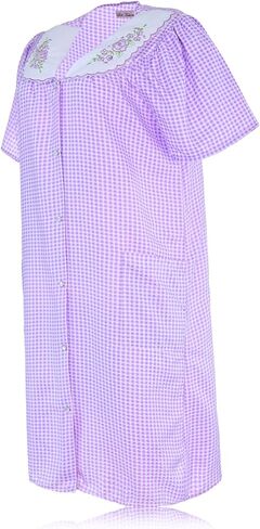 JEFFRICO House Dresses for Women with Pockets - Lightweight Breathable Short Sleeve Housecoat in Kuwait