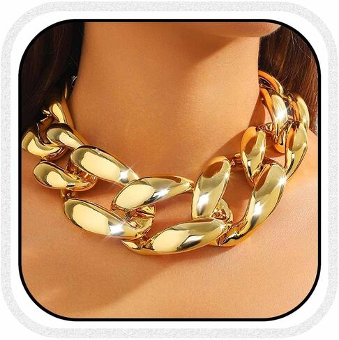 CLOACE Chunky Choker Necklace Gold Cuban Link Necklaces Chain Fashion Jewelry for Women in Saudi Arabia